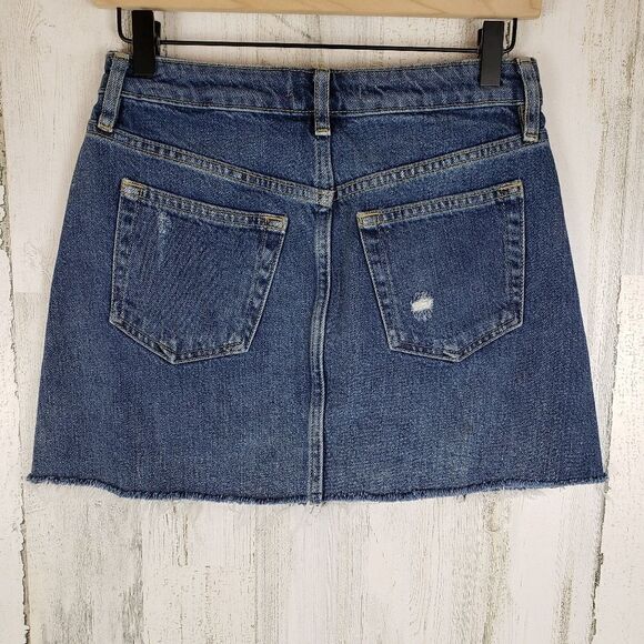 We the Free Distressed Denim Skirt Sz 26 - Picture 3 of 6